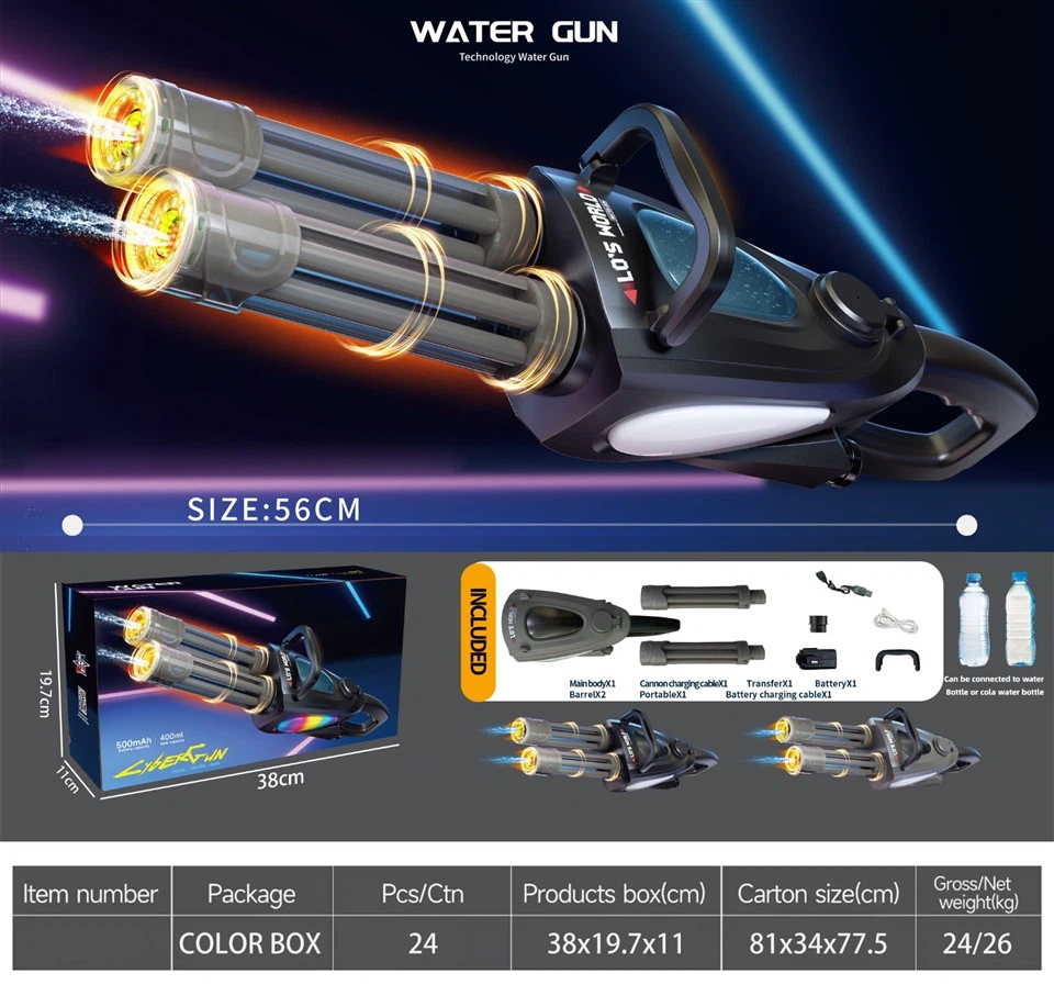 Luminous Transparent Barrel, Large Capacity, Ultra Long Endurance, Electric Continuous Firing Gatling Water Gun best