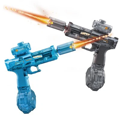 Transparent gun body, muzzle light, linked recoil electric water gun