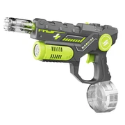 Electric water gun with glowing muzzle capable of emitting water column and bubbles