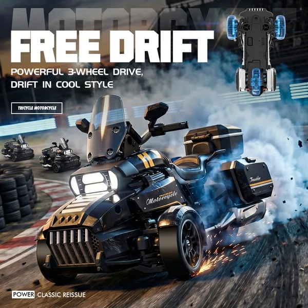 1:43 scale 3-Wheel drive RC drift motor 2.4G