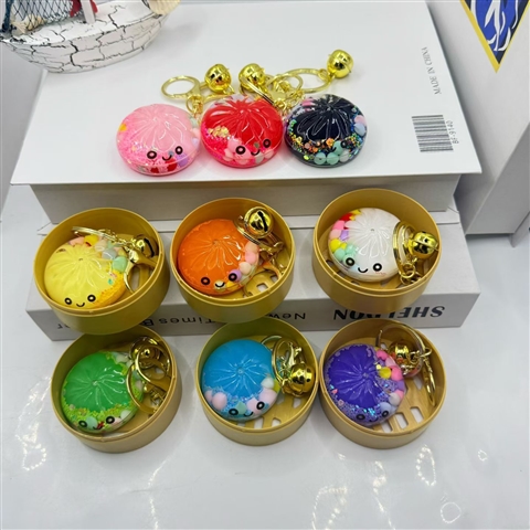 Oil-Filled Acrylic Baozi Keychain