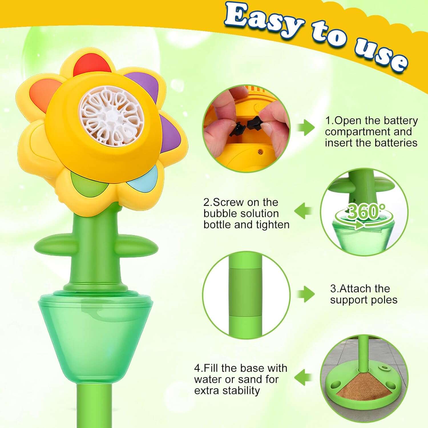 Sunflower Bubble Maker with Lights