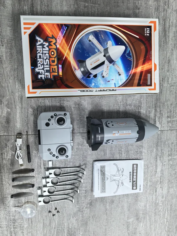 Brushless motor folding RC spray rocket with camera