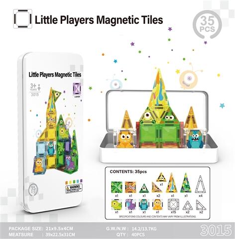 CPS351655 3.75-inch magnetic building blocks, monster set, 35 pieces