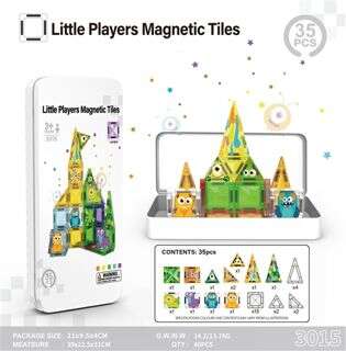 3.75-inch magnetic building blocks, monster set, 35 pieces