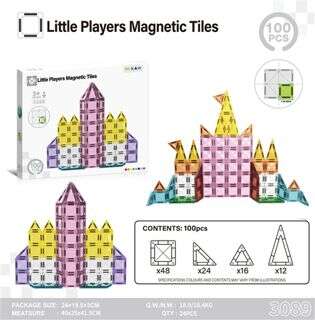 3.75-inch magnetic tiles, 100 pieces