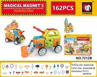 (GCC) Engineering Series Magnetic Tiles (Transparent, Medium Size) (162 pcs)