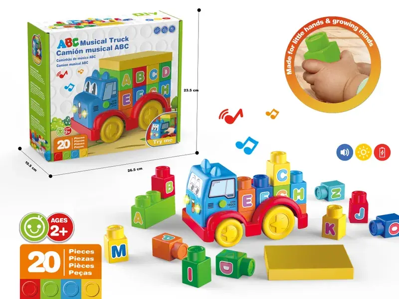 CPS347696 Light & Music Alphabet Block Car 20PCS