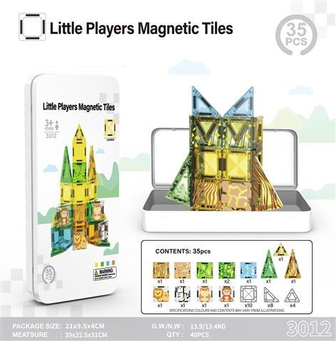 CPS351652 3.75-inch magnetic tiles, grassland theme, 35 pieces