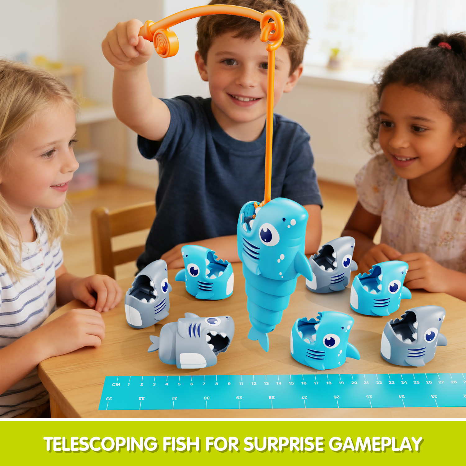 The Magnetic Fishing Game 72PCS in its retail-ready color box packaging, showing the fishing rod and sea-themed accessories.