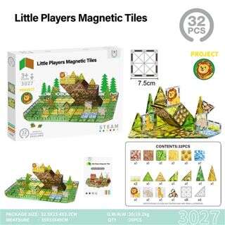 7.5 Magnetic Tiles 32 Pieces – Grassland Animals