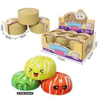 Zebra-Stripe Bun Squishy with Steamer Display Box