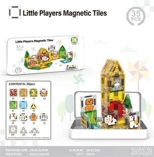 3.75-inch magnetic tiles farm set, 35 pieces