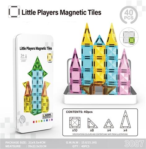 CPS351657 3.75-inch magnetic tiles, 40 pieces