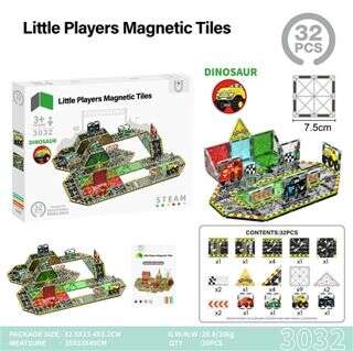 7.5 Magnetic Blocks 32-Piece Racing Car Set