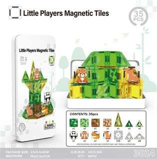 3.75-inch Magnetic Building Blocks Forest Set, 35 pieces
