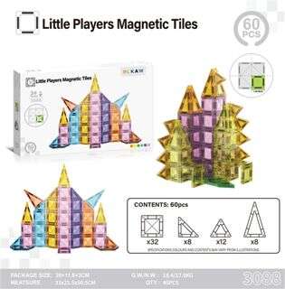 3.75-inch magnetic tiles, 60 pieces