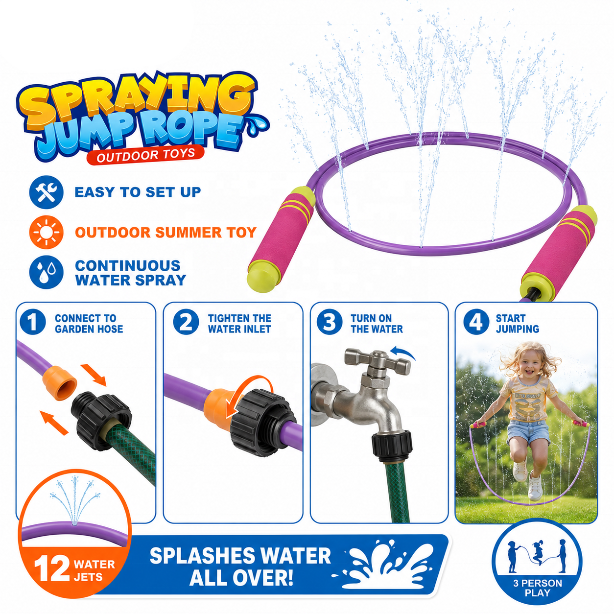 CPS349395 Jumping rope with water spray