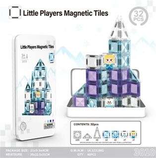3.75-inch magnetic building blocks snowman, 32 pieces
