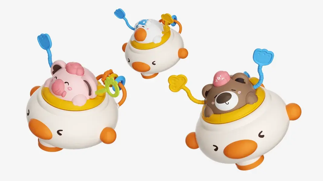 CPS342709 Cute Pet Omnidirectional Vehicle + Cute Pet Pull String Toys (Bear, Elephant, Du