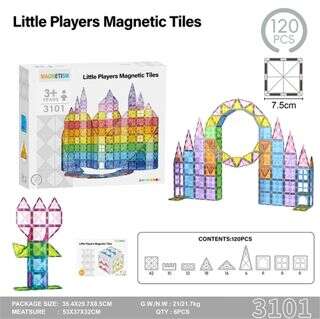 7.5 Magnetic Building Tiles – 120 Pieces